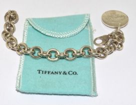 Genuine Tiffany & Co silver bracelet with bag.