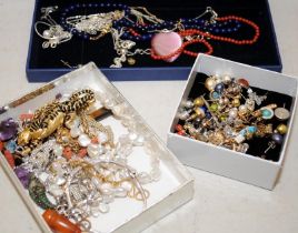 Quantity of costume jewellery to include gold and silver