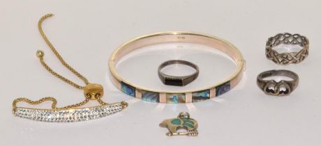 Quantity of silver Jewellery to include a bangle