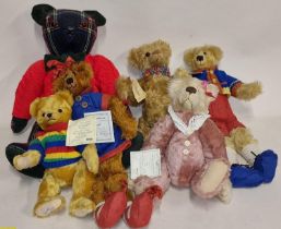 Group of quality handmade collectors teddy bears with tags/certificates still attached. All in