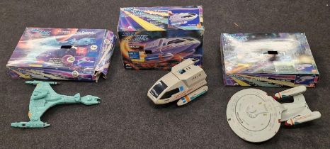Bandai Playmates group of vintage 1990's Star Trek The Next Generation boxed space toy vehicles to