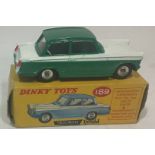 Vintage Dinky Toy No 189 Triumph Herald , Two Tone Green And White 1959-64. Complete with box in
