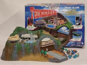 Matchbox vintage 1990's Thunderbirds Tracy Island electronic playset with original box.