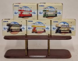 Corgi Classics Commercials boxed die cast group (5) together with display rack.