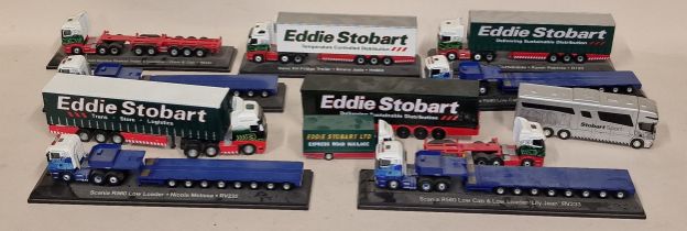 Quantity of unboxed die cast haulage trucks to include Eddie Stobart (12).