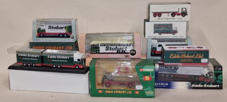 Group of boxed Eddie Stobart haulage trucks by Corgi, Oxford and others (12).