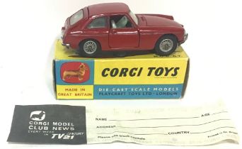 Corgi Toys 327 MGB GT In Red Complete With Box. Fantastic Condition.