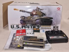 Heng Long U.S. M4183 1/16 Scale Radio Control Battle Tank complete with controller, original box,