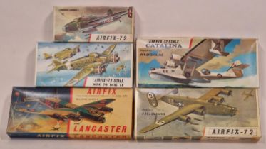 Group of vintage Airfix boxed unbuilt model kits. Not checked for completeness.