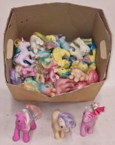 Large collection of vintage 1980's Hasbro My Little Pony figures.