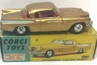 Vintage Corgi 211S “Studebaker Golden Hawk” in original box. Has age related wear.