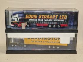 Corgi Modern Trucks large models in perspex display cases to include Eddie Stobart and Boddington.