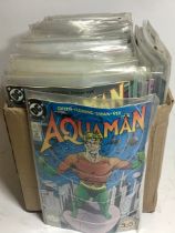 Box of various DC comics to include - Star Squadron - Firestorm - Aqua Man - Green Lantern etc.