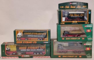 Corgi Eddie Stobart boxed die cast group to include 19306, 23203, 20903, 59507 and Volvo Container