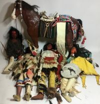 Selection of Indian related figures complete with horse. In need of some TLC.