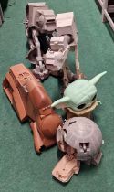 A collection of large plastic Star Wars related toys to include 2 x AT-AT figures (5)