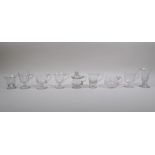 A collection of eight C19th and C20th jelly/custard glasses with slice and etched glass