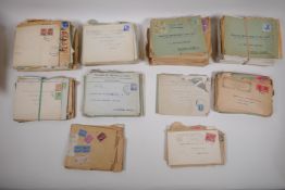 A quantity of 1920 - 1935 world stamps on covers, colonial and empire