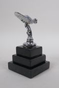 After Charles Robinson Sykes, a chromed metal model of the Spirit of Ecstasy, 12cm high