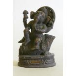 A bronze figure of Ganesh, 12cm high