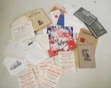 WWI ephemera, pamphlets relating to relief funds, posters, War Album No 1 containing images of
