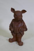 A cast iron figure of Pigling Bland, 44cm high