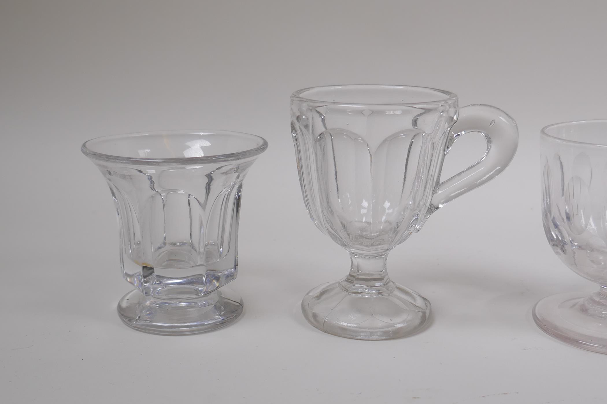 A collection of eight C19th and C20th jelly/custard glasses with slice and etched glass - Image 2 of 9