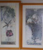 Horst Janssen, (German, 1929-1995), two framed gallery exhibition poster prints, monogrammed in