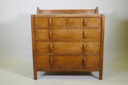 Gordon Russell, oak chest of drawers, bears label 'A chest of Drawers in English oak, No 103 was