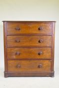 A Victorian mahogany dressing chest, the upper drawer with full front revealing four drawers