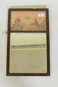 Spindler marquetry panelled pier mirror, labelled verso, Spindler Panel, Strasbourg (757)