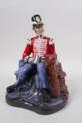 Michael Sutty, porcelain miliary figure, No 39 Grenadier, initialled LS, 23cm high