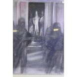 C. Reason, Cressida & Pandaris watching the procession of the Trojan warriors, pastel/chalk on