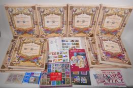 A set of eight Stanley Gibbons stamp albums commemorating the marriage of Charles and Diana