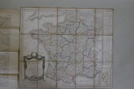 Map of France, Carte de France, Divisee en Departments et Arrondissements Communaux, from a National