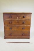 A Victorian mahogany chest with two over three cushion drawers, 107 x 52cm, 106cm high