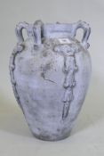 A mid century stoneware amphora shaped vase, the base impressed Partenon, Made in Spain, 43cm high