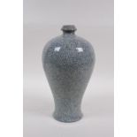 A Chinese celadon Ge ware meiping vase, 25cm high