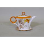 A Shelley Art Deco teapot, Cape Gooseberry pattern, 13cm high