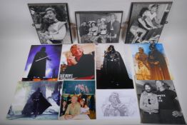 A collection of David Prowse/Darth Vader photographs and memorabilia, largest 20 x 30cm