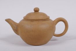 A Chinese YiXing teapot, impressed mark to base, 13cm long