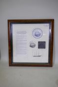 Donald Myall hand engraved boxwood block with print of logo of the British Marine Mutual Insurance