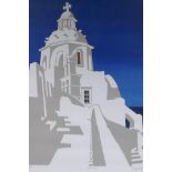 Geoffrey Lintott, Santorini I, limited edition woodcut, 6/25, 37 x 52cm