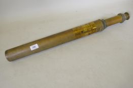 A C19th brass telescope inscribed Ross, London, No 24187, AF, 67cm extended