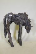 A sculpted steel figure of a foal, unsigned, 56cm high