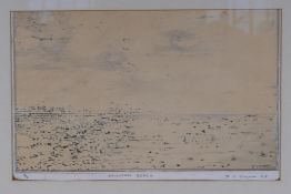 J. D. Ferguson, (19)68, Brighton Beach, hand finished lithograph, numbered 2/4, 28 x 17cm