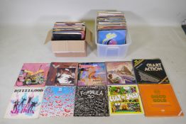 A large quantity of vintage vinyl LPs, 12" singles and DJ promotional records, pop, rock, dance,