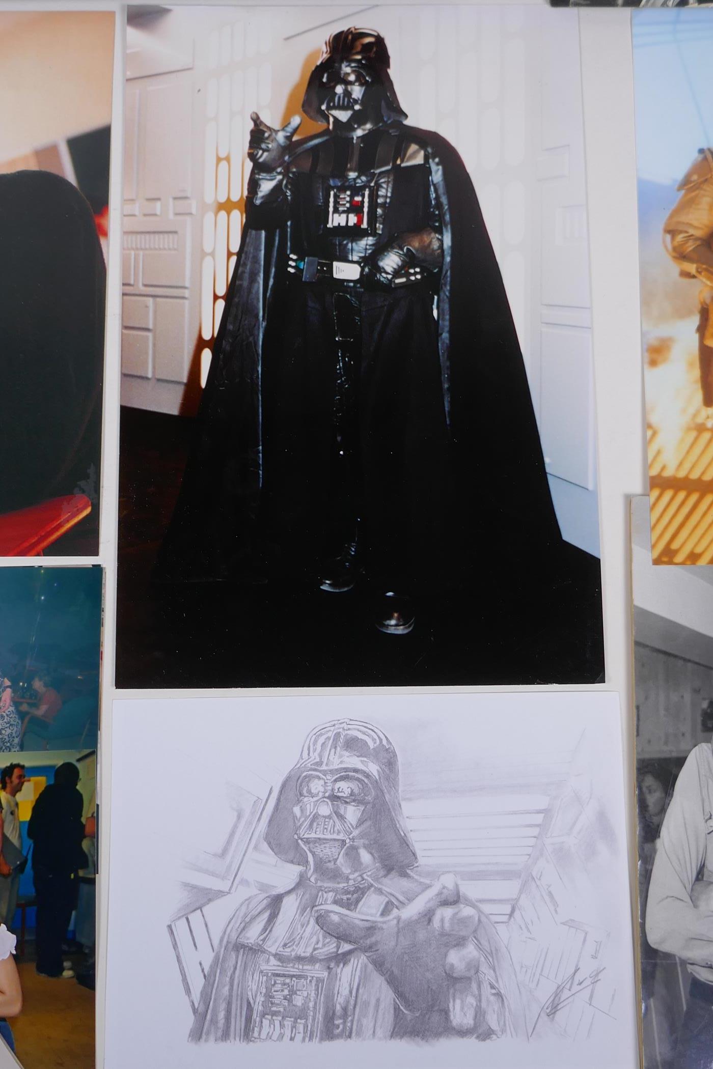 A collection of David Prowse/Darth Vader photographs and memorabilia, largest 20 x 30cm - Image 6 of 8