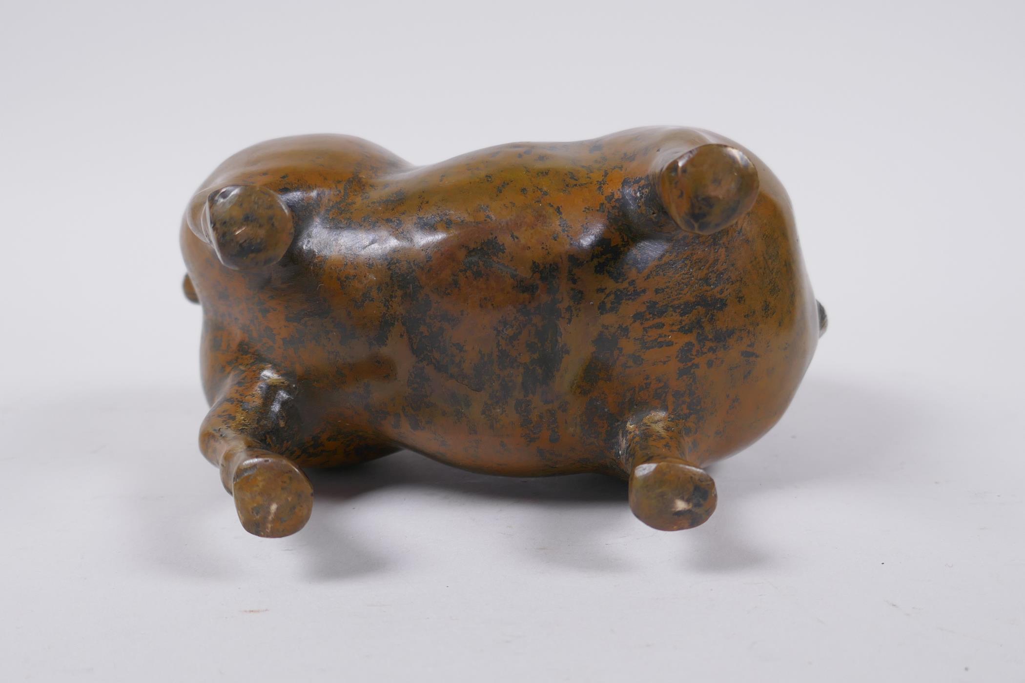 A Chinese filled bronze archaic style horse, 16cm high - Image 5 of 5