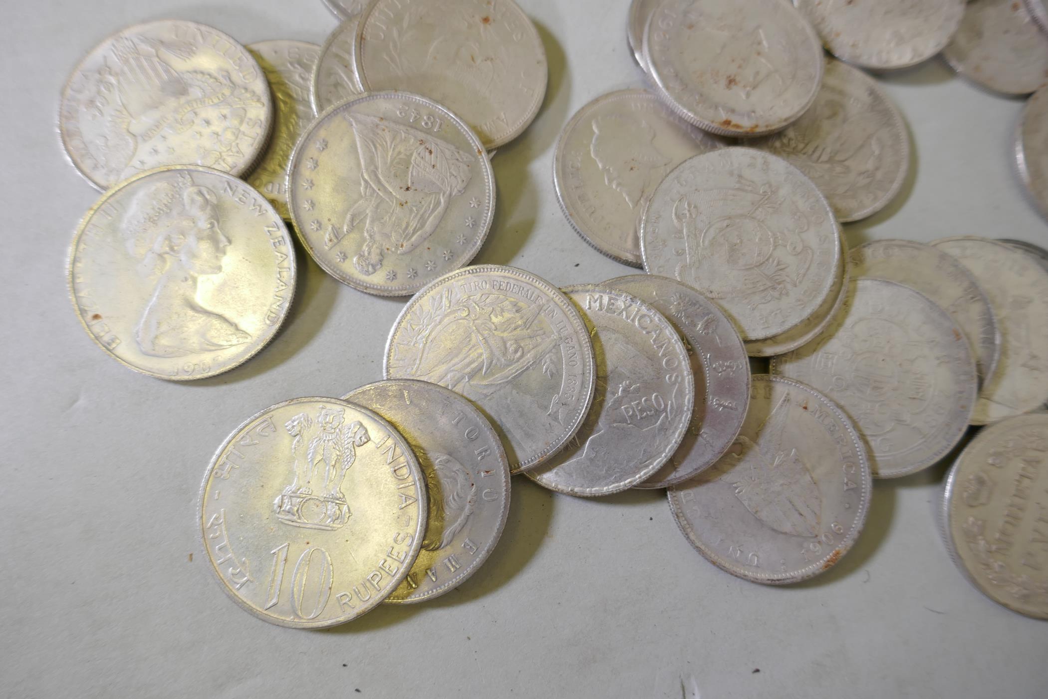 A quantity of replica white metal world silver coins - Image 2 of 4